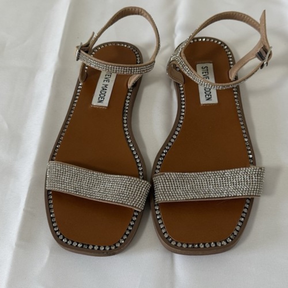Steve Madden Rhinestone Sandals- Size 6- Women's